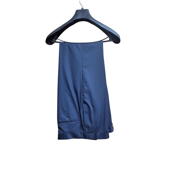 Mens Navy Blue Classic 2-Button Suit Polyester & Rayon Unhemmed Pants 42R * 34 - Picture 13 of 16